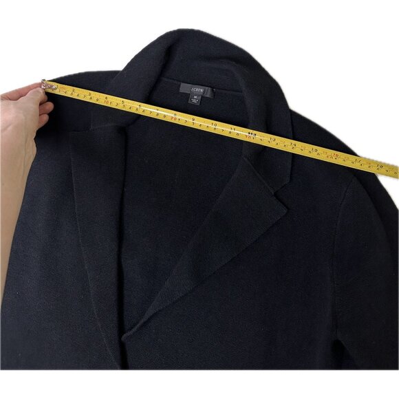 J. Crew Camille Shrunken Sweater Blazer Black Wool Modest Knit Medium - Picture 7 of 9